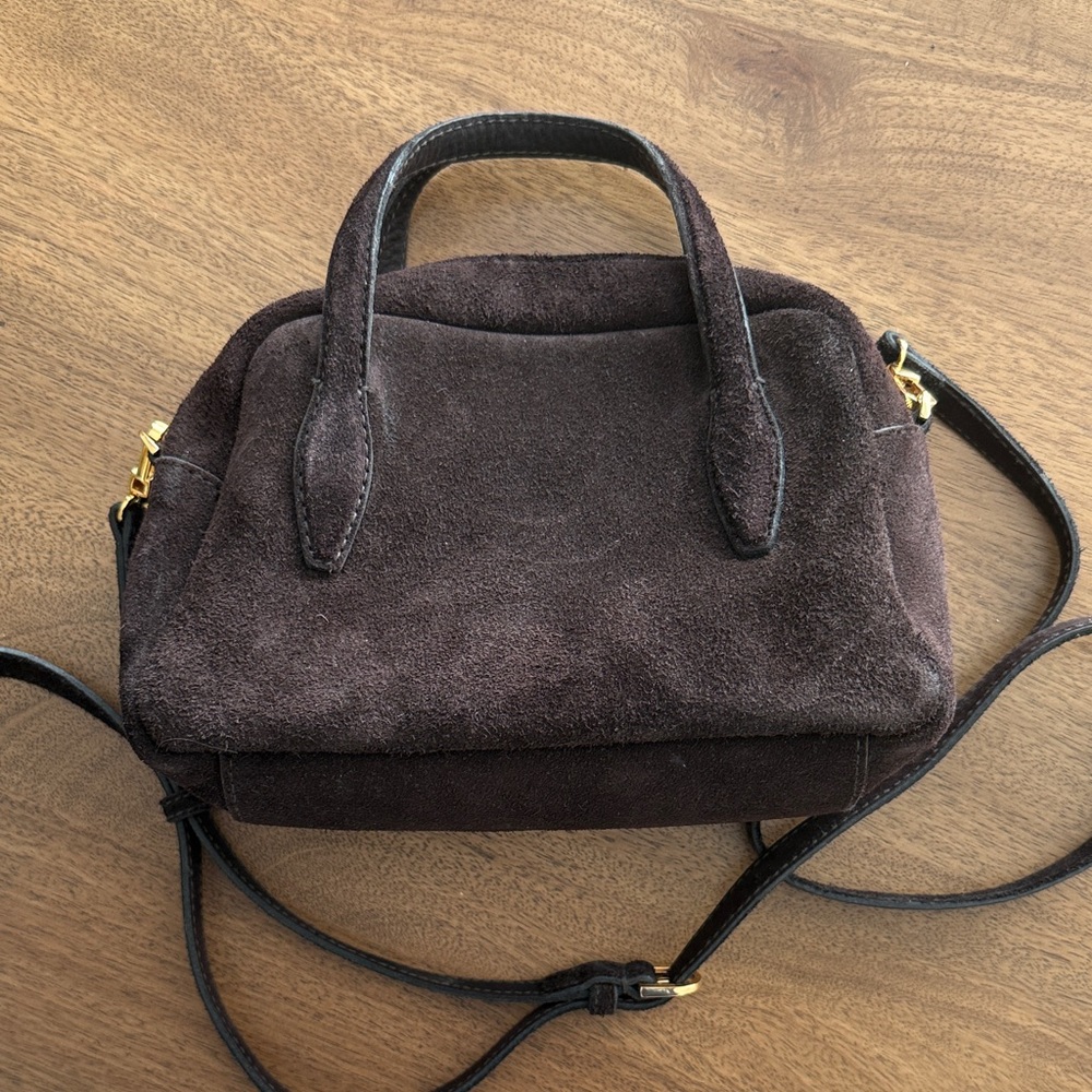 Madewell Dark Brown Suede Crossbody Bag
